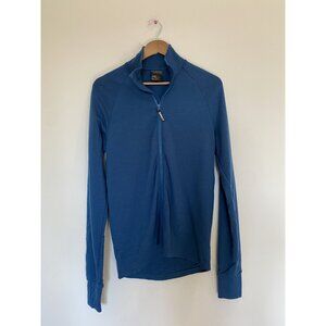 Surly Navy 100% Merino Wool Zip Up Sweater Size Medium Lightweight